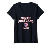 Mujer South Portland Maine (ME) Camiseta Cuello V