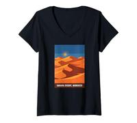 Mujer Souvenir de Viaje de Marruecos del Desierto del Sahara Camiseta Cuello V
