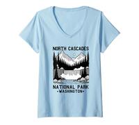 Mujer Souvenir de Washington del Parque Nacional North Cascades Camiseta Cuello V