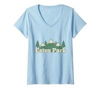Mujer Souvenir Vintage Mountains Pride de Estes Park Colorado Camiseta Cuello V