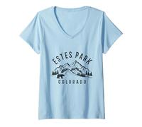 Mujer Souvenir Vintage Pride de Estes Park Colorado Bear Mountains Camiseta Cuello V