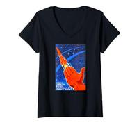 Mujer Soviet Union USSR Retro Propaganda Space CCCP T-Shirt Camiseta Cuello V