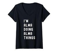 Mujer Soy Alma Haciendo Cosas de Alma Camiseta Cuello V