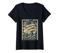 Mujer Soy amigable Pero mi Esposa no Toca Pulpo Divertido Camiseta Cuello V