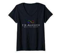 Mujer Soy autista - Autismo sarcástico Día del Orgullo Autista Camiseta Cuello V