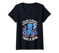 Mujer Soy como 12 personas llenas en un solo cuerpo, giran la Camiseta Cuello V