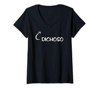 Mujer Soy Dichoso Divertido Dicha Personaje Camiseta Cuello V