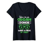 Mujer Soy donante de órganos. ¿Quién no querría un pedazo de esto? Camiseta Cuello V
