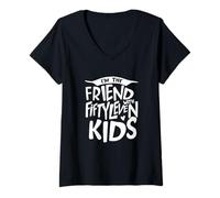 Mujer Soy el Amigo de Fiftyleven Kids, Divertido y juguetón crianza Camiseta Cuello V