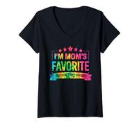 Mujer Soy el Favorito de mamá, la Favorita de Las mamás me Dijo Humor Divertido Camiseta Cuello V
