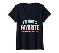 Mujer Soy el Favorito de mamá, la Favorita de Las mamás me Dijo Humor Divertido Camiseta Cuello V