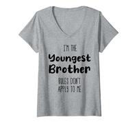 Mujer Soy el hermano más joven, las reglas no se aplican a mí - Coincidencia Camiseta Cuello V