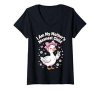 Mujer Soy el Hijo más Malo de mi Madre Camiseta Cuello V