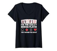 Mujer Soy el Jugador de Crazy Bridge del Que te advirtieron Camiseta Cuello V