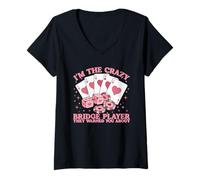 Mujer Soy el Jugador de Crazy Bridge del Que te advirtieron Camiseta Cuello V