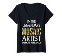 Mujer Soy el Legendario Artista de Mosaico del Que Todo el Mundo Habla Camiseta Cuello V