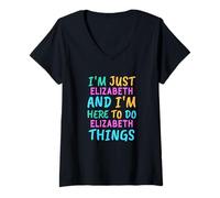 Mujer Soy Elizabeth Aquí Para Hacer Elizabeth Things Funny Nombre Camiseta Cuello V