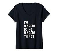 Mujer Soy Ignacio Haciendo Cosas de Ignacio Camiseta Cuello V
