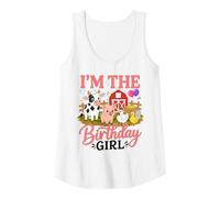Mujer Soy la Chica del cumpleaños Lindos Animales de Granja Camiseta sin Mangas
