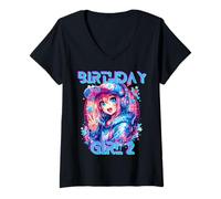 Mujer Soy la Fiesta de cumpleaños de K-Pop para niña de cumpleaños de K-Pop Camiseta Cuello V