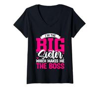 Mujer Soy la hermana mayor que me hace el jefe divertido amor hermano Camiseta Cuello V