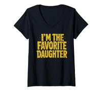 Mujer Soy la Hija Favorita - Chica Divertida de los Favoritos de Camiseta Cuello V