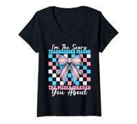 Mujer Soy la persona transgénero aterradora que los medios te advirtieron trans Camiseta Cuello V