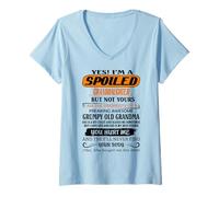 Mujer Soy La Propiedad De Un Maldito Impresionante Grumpy Vieja Abuela Camiseta Cuello V