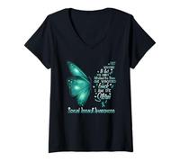 Mujer Soy la tormenta Asalto Sexual Asalto Mariposa Camiseta Cuello V