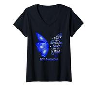 Mujer Soy la tormenta GBS Awareness Butterfly Camiseta Cuello V