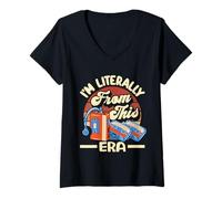 Mujer Soy Literalmente de esta Era 80s Traje 1980s Retro 80s Camiseta Cuello V