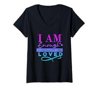 Mujer Soy lo suficientemente fuerte hermosa amada Camiseta Cuello V