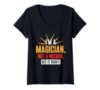 Mujer Soy Mago No Hechicero Hazlo Bien Truco Magia Mago Camiseta Cuello V