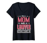 Mujer Soy mamá y abogada nada me asusta nunca Camiseta Cuello V