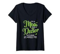 Mujer Soy mamá y Doctor Nada me Asusta Doctor Camiseta Cuello V