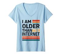 Mujer Soy Mayor Que el Internet Divertido Humor Retro Meme Floppy Camiseta Cuello V