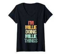 Mujer Soy Millie haciendo cosas de Millie - Divertidísimo nombre Millie Camiseta Cuello V