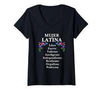 Mujer Soy Mujer Latina Mexican Women Strong Female Camiseta Cuello V