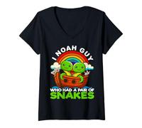 Mujer Soy Noé, el Chico Que tenía un par de Serpientes, el Arca de Noé, la Serpiente, la fe Camiseta Cuello V