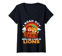 Mujer Soy Noé, el tío Que tenía un par de Leones, el Arca de Noé, religioso Camiseta Cuello V