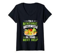 Mujer Soy nutricionista Te ayudo a ser tu Mejor yo Camiseta Cuello V