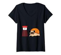 Mujer Soy Pug Sushi Camiseta Cuello V