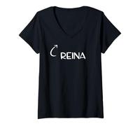 Mujer Soy Reina Divertido Realeza Personaje Camiseta Cuello V
