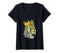 Mujer Soy Rey Ya No Un Esclavo Al Temer Soy Un Hijo De Dios León Camiseta Cuello V