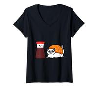 Mujer Soy Siamese Cat Sushi Camiseta Cuello V