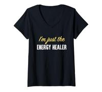Mujer Soy Solo el sanador de energía - Divertido Camiseta Cuello V