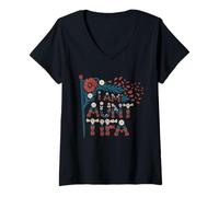 Mujer Soy Tía Tifa Camisa Tía Tifa Divertida Tía Tifa EE. UU. Camiseta Cuello V