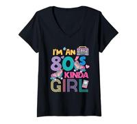 Mujer Soy un 80's Kinda Girl Retro Down Memory Lane 80s Throwback Camiseta Cuello V