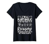 Mujer Soy un Adicto a Las Plantas Que Dice Divertido Amante de Las Plantas de jardinería Camiseta Cuello V