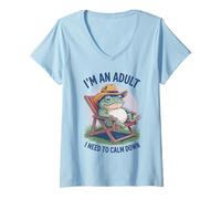Mujer Soy un Adulto Que Necesito Calmarme Maestro Camiseta Cuello V